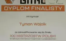 Galeria aktualności Uczniowie naszej szkoły finalistami Mistrzostw Polski w Grach Matematycznych i Logicznych 1