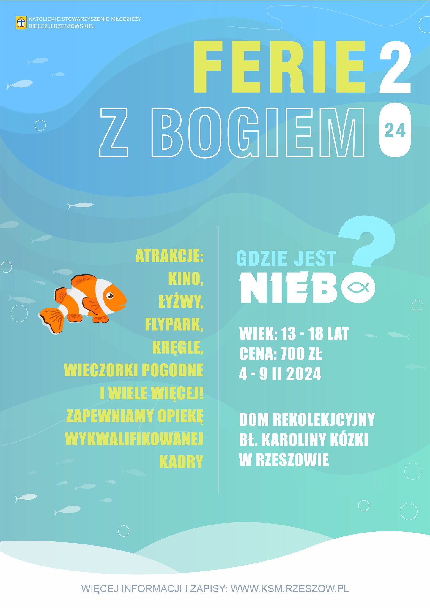 Plakat zimowiska Ferie z&nbsp;Bogiem